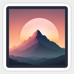Minimalist aesthetic mountain peak silhouette Sticker